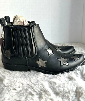 Seven7 Rockstar Bootie Womens Size 8 Black Block Heel Ankle Boots Shoes $20.90
