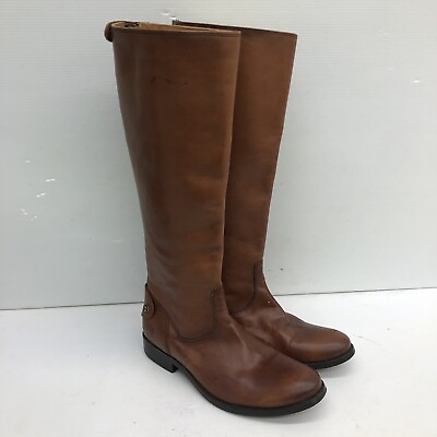Frye 3471368 Melissa Brown Leather Almond Toe Tall Riding Boots Women Size 7B $49.95