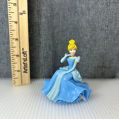 Disney Cinderella Blue Dress Sitting Plastic Figure Figurine Cake Topper $4.50