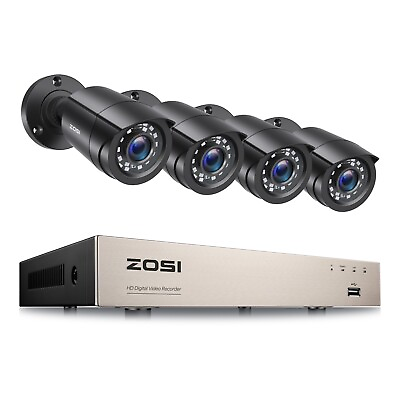 ZOSI 8CH H.265 5MP Lite DVR 1080P Outdoor CCTV Home Security Camera System Kit $107.49