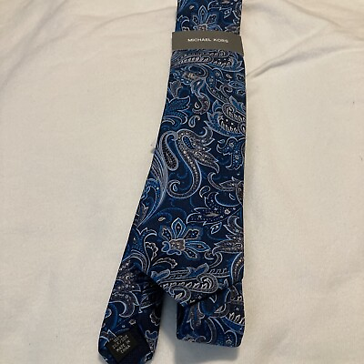 Michael Kors Mens Classic Textured Paisley Silk Twill Tie Teal Necktie $19.99