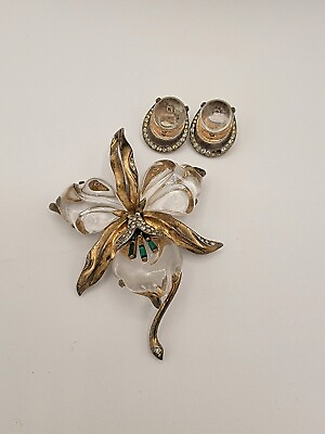 1944 Crown Trifari Alfred Philippe Jelly Belly STERLING Orchid Lucite Brooch $15000.00