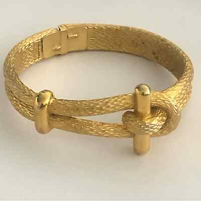 Vintage Crown Trifari Textured Front Knot Hinge Bracelet $25.00