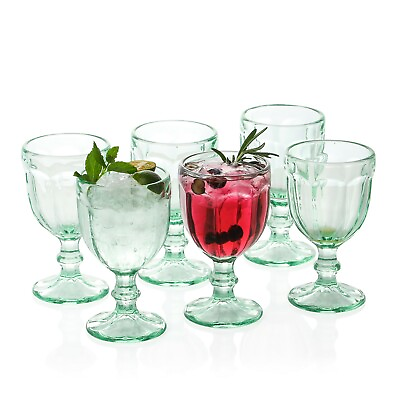 Vintage Style Beverage Goblet Drinking Glass 10.2 oz set of 6 #ad $52.99