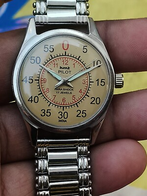 Hmt Pilot Hand Winding Men#x27;s Steel 17 Jewels Vintage Working Wrist Watch $27.99