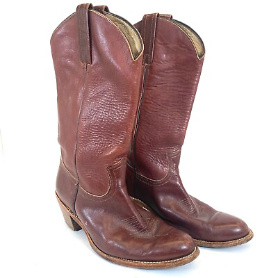 Frye Boots Adult Size 10.5 D Cognac Red Leather Western Women#x27;s 2350T $83.55