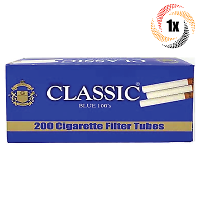 1x Box Classic Blue Light 100MM 100#x27;s 200 Filter Tubes Cigarette Tobacco RYO $9.23