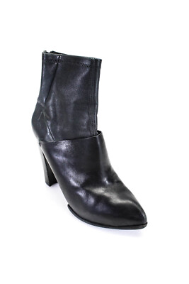 Alexander McQueen Womens Leather Block Heel Ankle Boots Black Size 40 $93.01