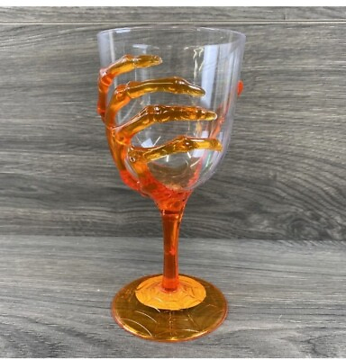 Spooky Skeleton Hand Beverage Goblet Acrylic Halloween Party Orange #ad $14.90