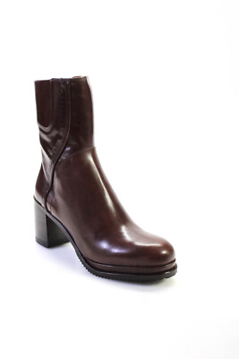 Homers Womens Rachel Poncho Pepe Leather Block Heel Ankle Boots Brown 41.5 11.5 $139.99