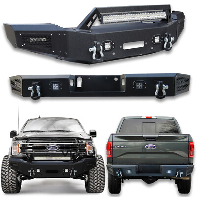 Fit 2018 2020 F150 New Classic Textured Black Front or Rear Bumper w LED Lights $759.88