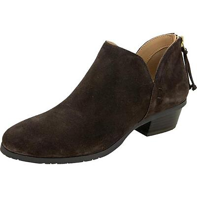 Kenneth Cole Reaction Women#x27;s Sideway Suede Stacked Block Heel Ankle Boots $51.69