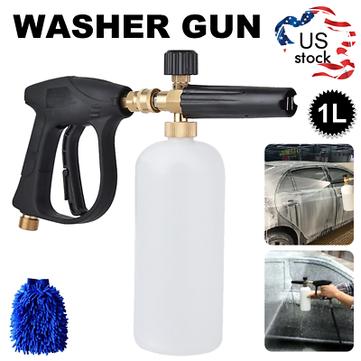 Snow Foam Lance Cannon Soap Bottle Sprayer For Pressure Washer Gun Jet Car Wash $15.16