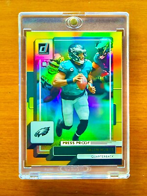 Jalen Hurts RARE GOLD REFRACTOR INVESTMENT CARD SSP PANINI EAGLES MVP MINT $29.99