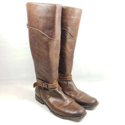 Frye Boots Women#x27;s Size 9 B Phillip Riding Brown Leather $52.03