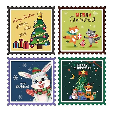 40pc CHRISTMAS STICKER 1.5quot; MERRY CHRISTMAS ENVELOPE SEALS LABELS STICKERS $2.35