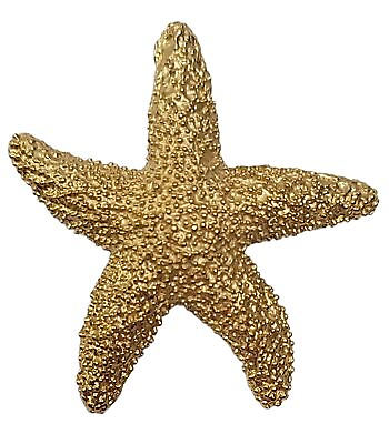 Trifari Crown Over T Vintage Mid Century Gold Tone Textured Starfish Brooch Pin $59.99