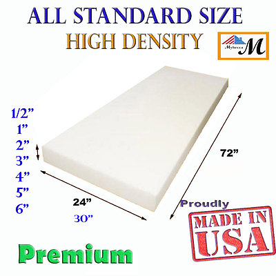 High Density Upholstery Seat Foam Cushion Replacement Per Sheet Standard Sizes $35.99