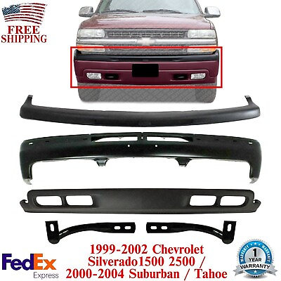 Front Bumper Kit Primed Steel For 1999 2002 Chevy Silverado 1500 Tahoe Suburban $347.08