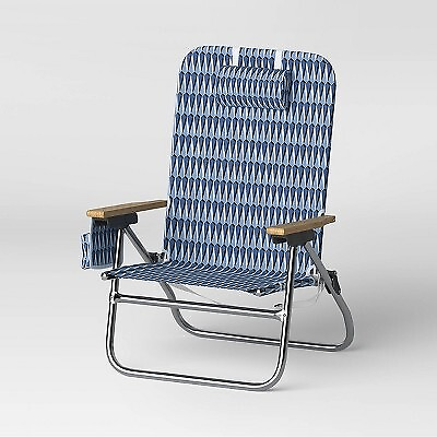 Aluminum High Sitting Beach Chair Blue Threshold $35.99