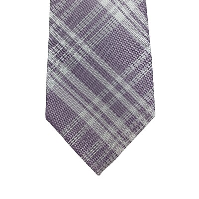 Michael Kors Mens Classic Textured Plaid Neck Tie Light Purple 3 1 8quot; $14.97