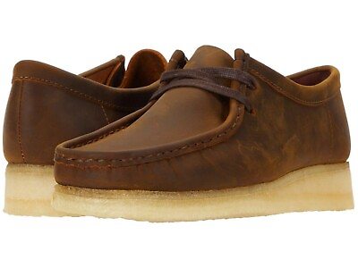 Men#x27;s Shoes Clarks Originals WALLABEE Lace Up Leather Moccasins 56605 BEESWAX $120.00