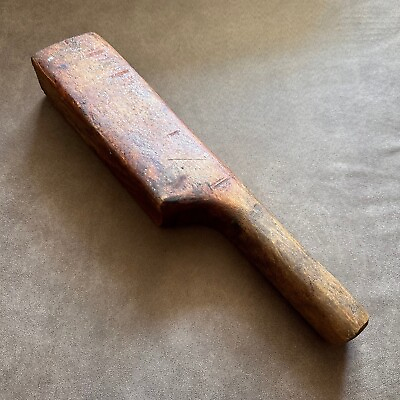 VINTAGE ANTIQUE WOODEN LEAD BOSSING PLUMMER MALLET TINSMITH HAND TOOL AU $40.00