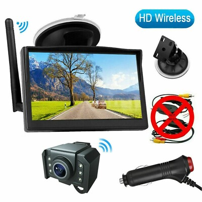 Wireless Backup Rear View Camera System Car 5quot; Monitor Night Vision For RV Truck $46.99