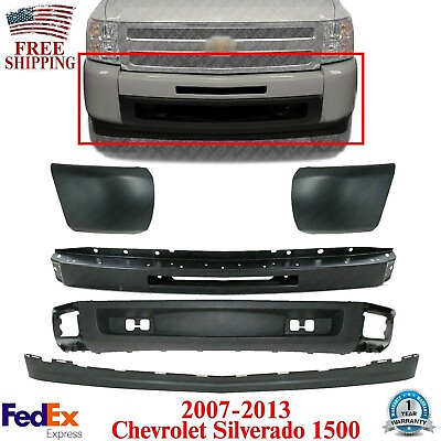 Front Bumper Primed Steel Face Kit For 2007 2013 Chevy Silverado 1500 Series $306.84
