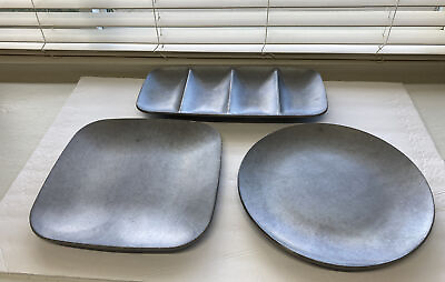 Wilton Armetale Pewter Serving Set Metal Plates Divided Tray Vintage $37.99