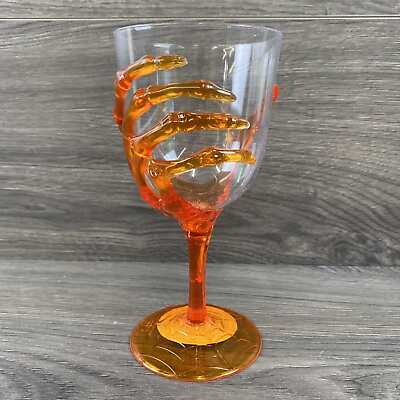 Spooky Skeleton Hand Beverage Goblet Acrylic Halloween Party Orange $16.95