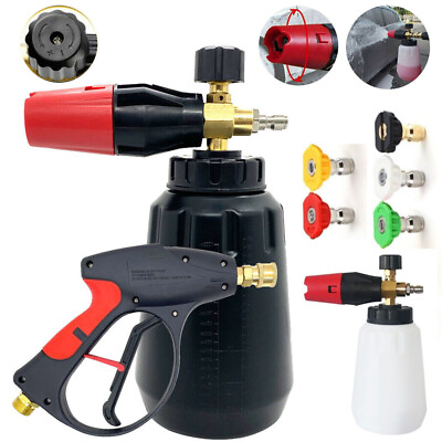 Snow Foam Lance Cannon Soap Bottle Sprayer Pressure Washer Gun Car Wash 1 4quot; $17.05