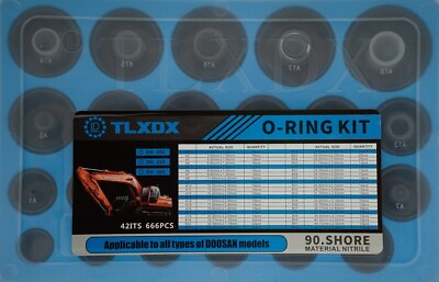 O Ring Seal Kit Doosan TLXDX 666Pcs 42Items 90 Shore Nitrile Material AU $45.00