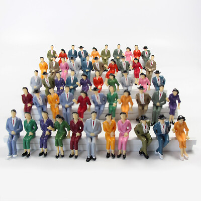 50pcs Model Train G scale Sitting Figures 1:25 Painted Seated People 4 Poses $23.99