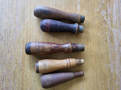 5 Vintage Replacement Handles Two With Brass Fittings for Vintage Tools C2 D1 $15.00