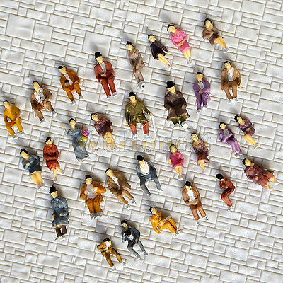 60 pcs HO scale ALL Seated People sitting figures Passengers 30 difr poses #B30P $13.99