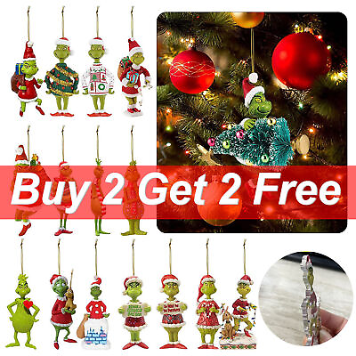 Merry Christmas Grinch Ornaments Xmas Tree Hanging Decoration Figure Pendant $5.99