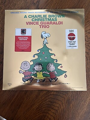 A Charlie Brown Christmas Green with Gold Splatter Vinyl LP Poster $22.95