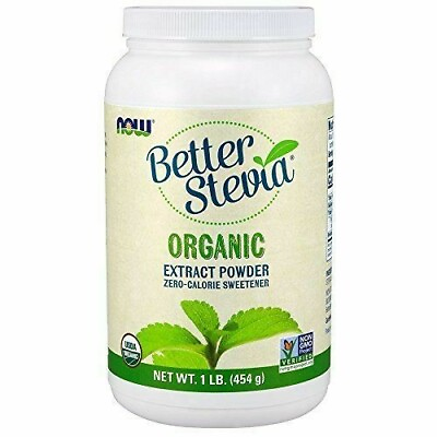 NEW Now Foods Better Stevia Certified Organic Extract Powder 1 Lb 454g Powder $65.51