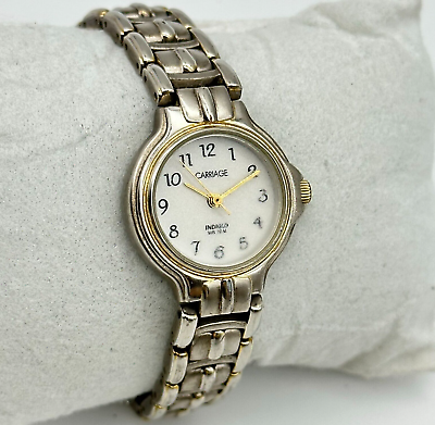 Women#x27;s CARRIAGE by Timex Classic Two Tone Dress Casual Bracelet Watch Indiglo $11.69