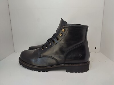 Frye Lace Up Black Leather Boots Shoes Men#x27;s Size 13 D $120.00