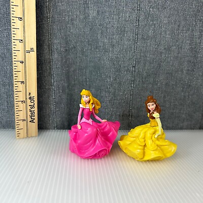 Disney Princess Belle And Aurora Sitting Plastic Figure Figurine Cake Topper $9.00