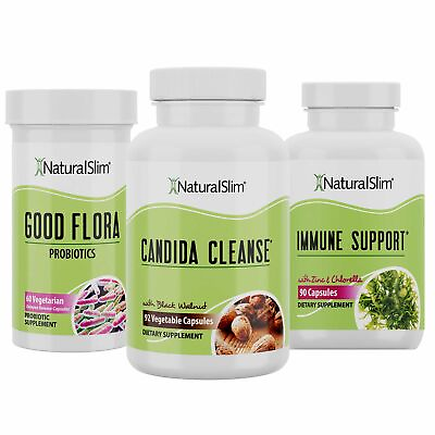 NaturalSlim Candiseptic Kit Candida Albicans Cleanse and Detox Capsules $105.99