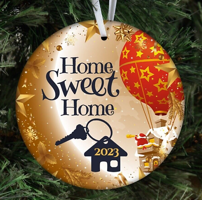 Home Sweet Home Christmas Tree Ornament Gift Custom New Home House Warming 2023 $19.97