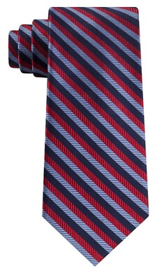 Tommy Hilfiger Village Classic Textured Stripe Silk Neck Tie Red 3 1 8quot; wide $16.12