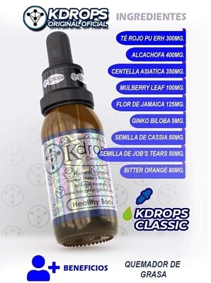 KDROPS Classic Powerful Fat Burner Liquid Drops Para 1 Mes Quemador De GrasaðŸ’¥ $39.00
