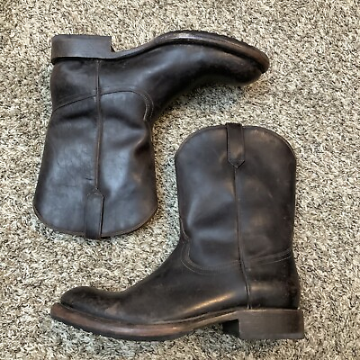 Frye Boots Duke Roper Redwood Brown Leather Distressed Menâ€™s Size 11 D $249.95