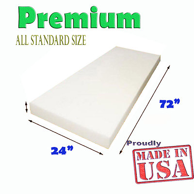 High Density Seat Upholstery Foam Cushion Replacement Per Sheet 24quot; x 72quot; USA $39.99