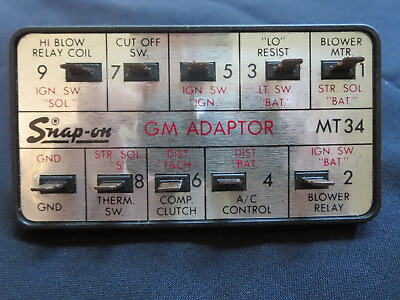Vintage Snap on Tools MT34 Adaptor for GM Car Diagnostics with Instruction Sheet $15.00