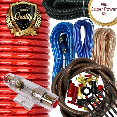 Car Audio 4Gauge Cable Kit Amp Amplifier Install RCA Subwoofer Sub Wiring 3500W $19.89